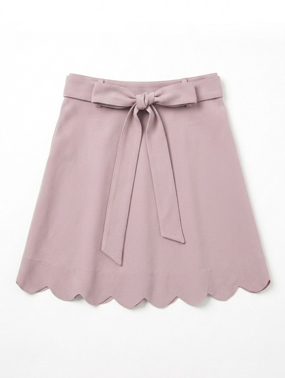 Twik Simons Dusty Lilac Scalloped Hem Tie Waist Mini Skirt Womens Size XS Preppy